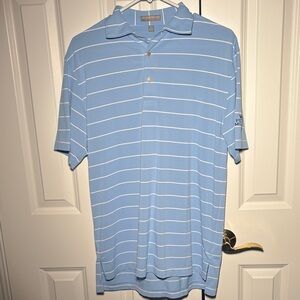 Peter Millar S Blue Polo Shirt w/ Custom Monogrammed Sleeve (Not Sold InStore)